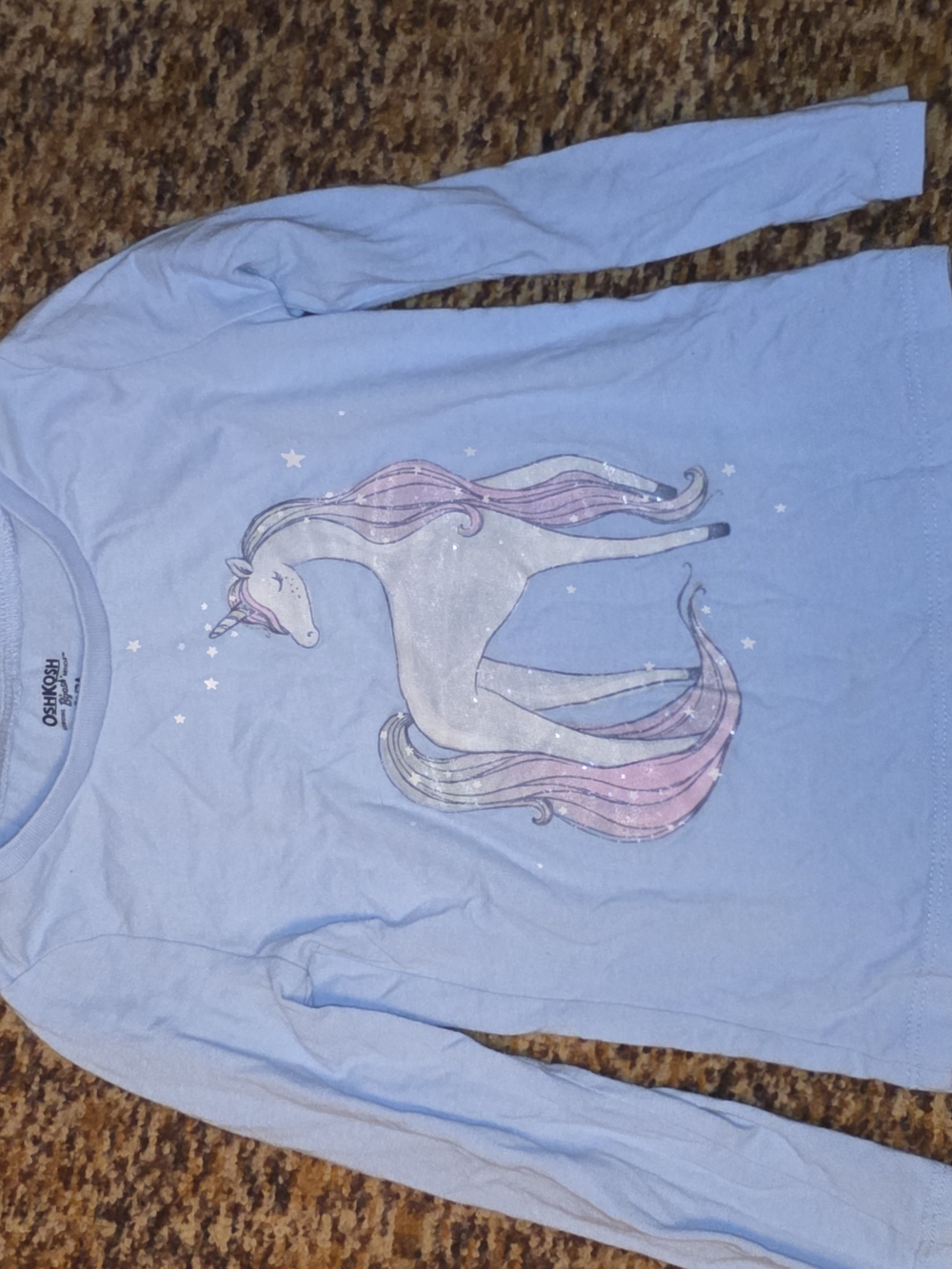 OshKosh B'gosh Light Blue Unicorn Long Sleeve Top